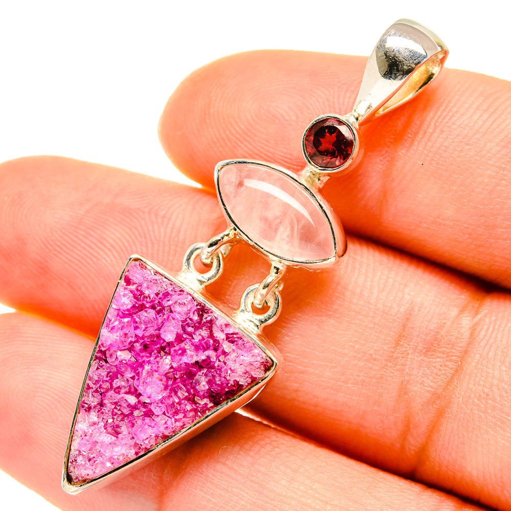 Cobalto Calcite Druzy Pendants handcrafted by Anasilvercos - PD5679