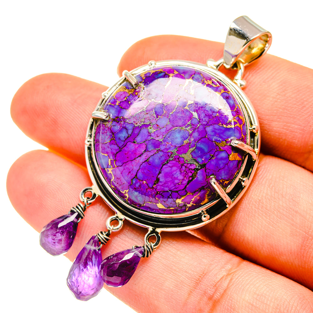 Purple Copper Composite Turquoise Pendants handcrafted by Anasilvercos - PD5681
