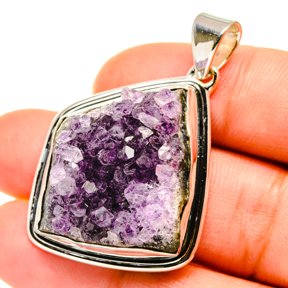 Amethyst Crystal Pendants handcrafted by Anasilvercos - PD5686