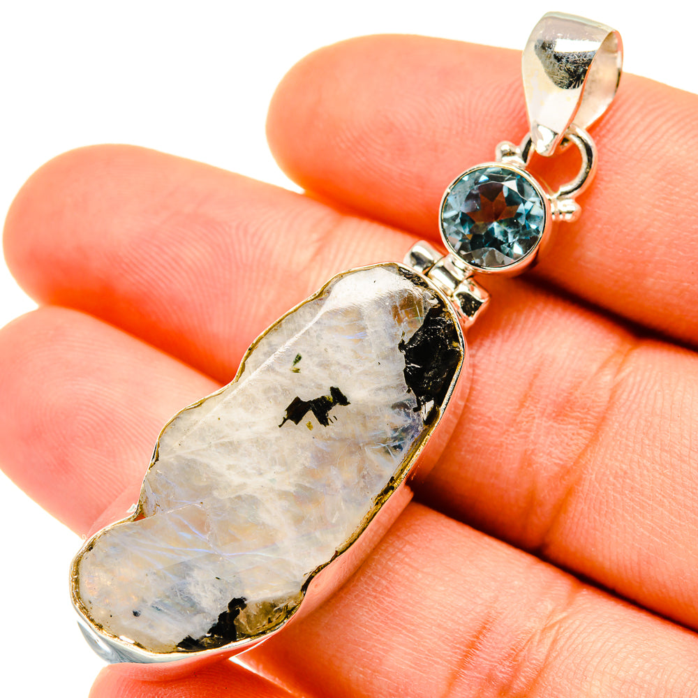 Rainbow Moonstone Pendants handcrafted by Anasilvercos - PD5701