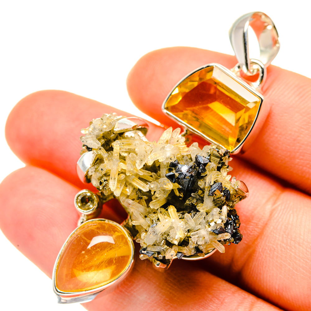 Pyrite Crystal Pendants handcrafted by Anasilvercos - PD5707