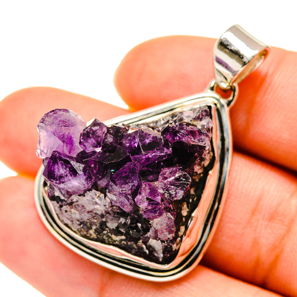 Amethyst Crystal Pendants handcrafted by Anasilvercos - PD5709