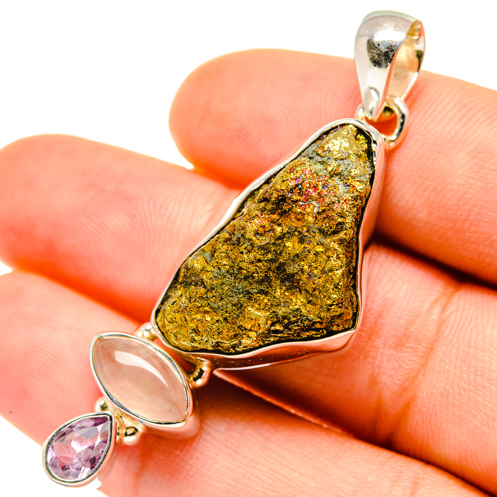 Spectro Pyrite Druzy Pendants handcrafted by Anasilvercos - PD5711