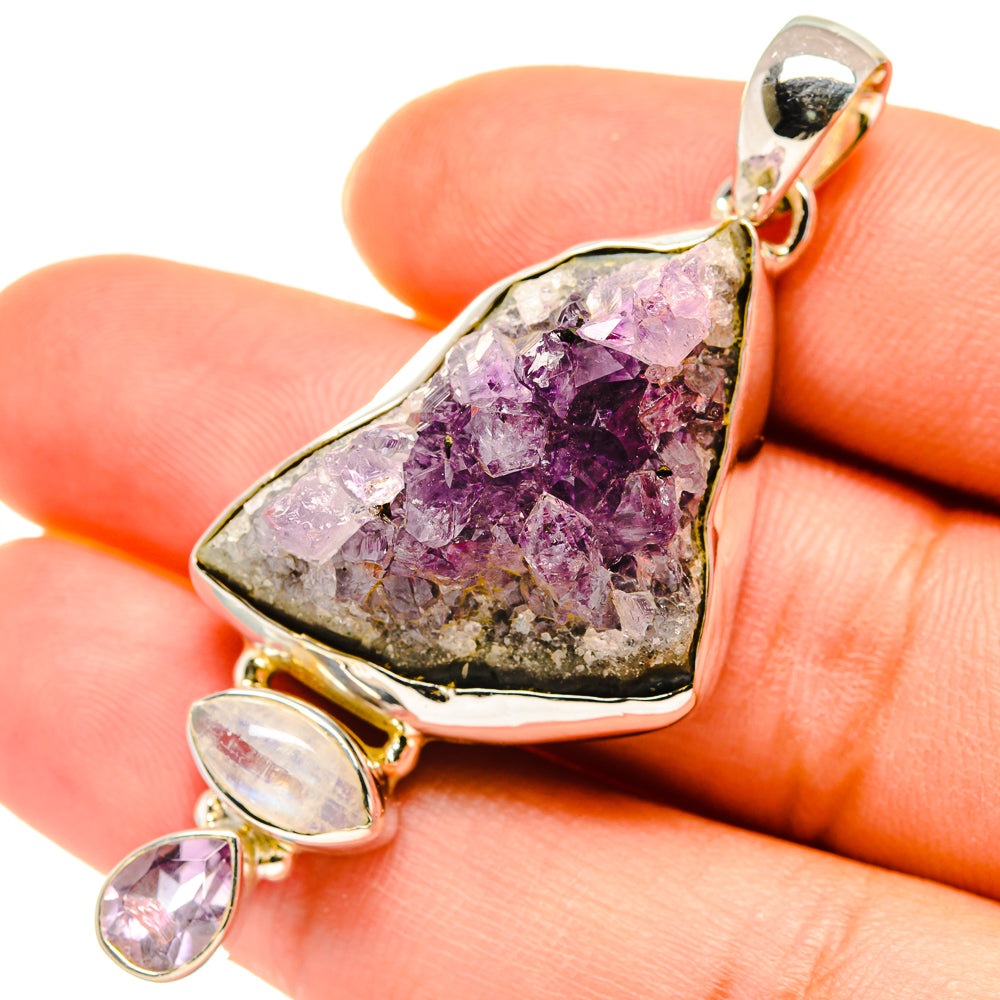 Amethyst Crystal Pendants handcrafted by Anasilvercos - PD5713