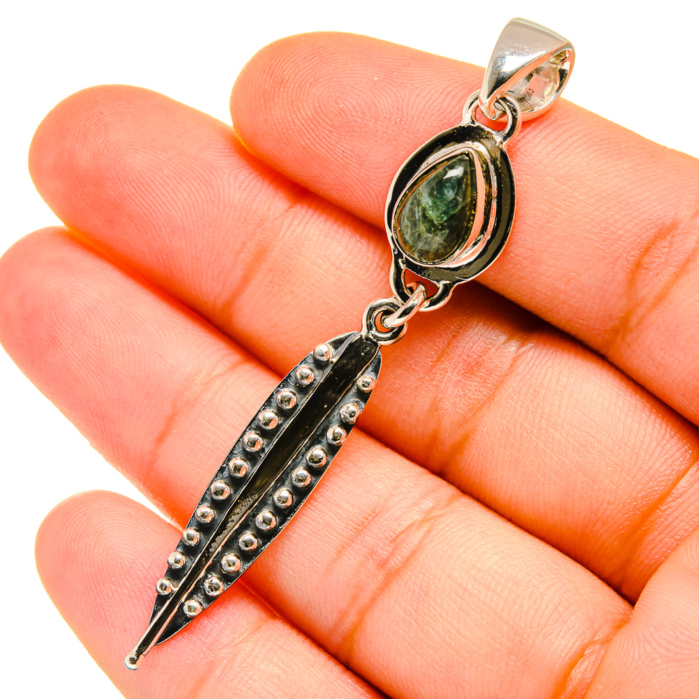 Green Tourmaline Pendants handcrafted by Anasilvercos - PD5715