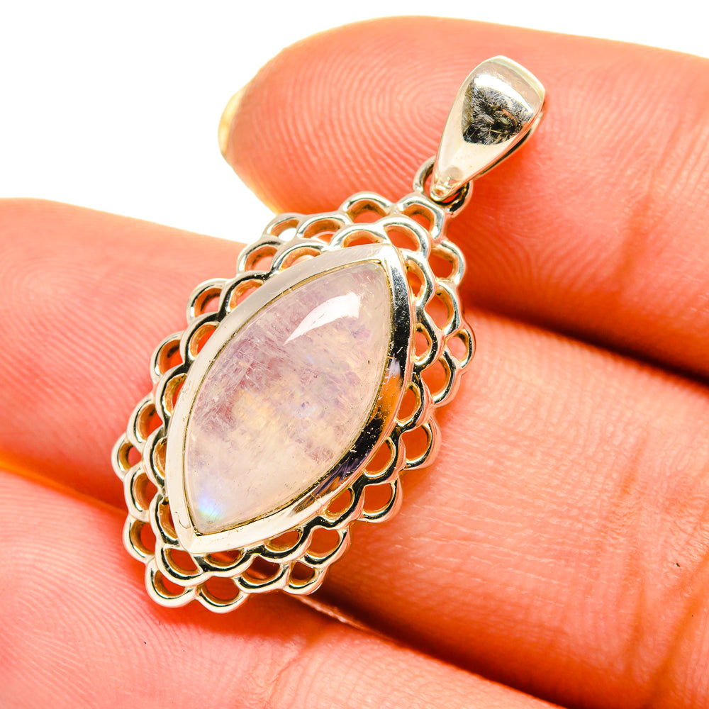 Rainbow Moonstone Pendants handcrafted by Anasilvercos - PD5724