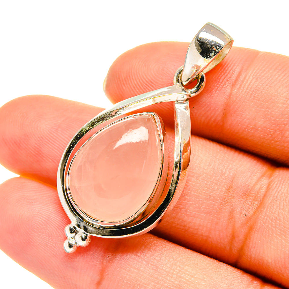 Rose Quartz Pendants handcrafted by Anasilvercos - PD5745