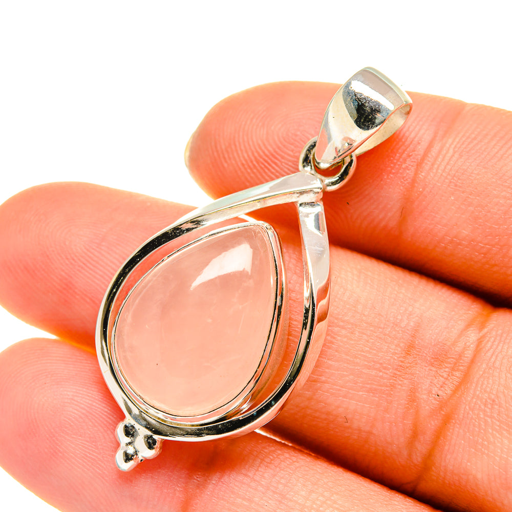 Rose Quartz Pendants handcrafted by Anasilvercos - PD5746