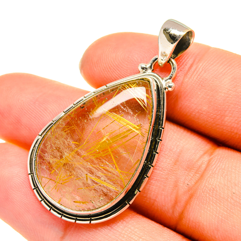 Rutilated Quartz Pendants handcrafted by Anasilvercos - PD5749