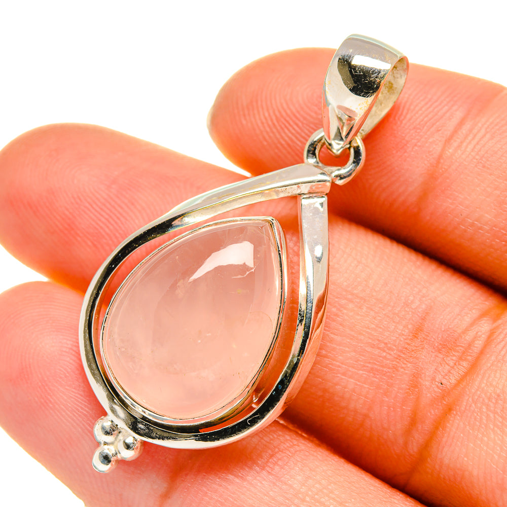 Rose Quartz Pendants handcrafted by Anasilvercos - PD5757