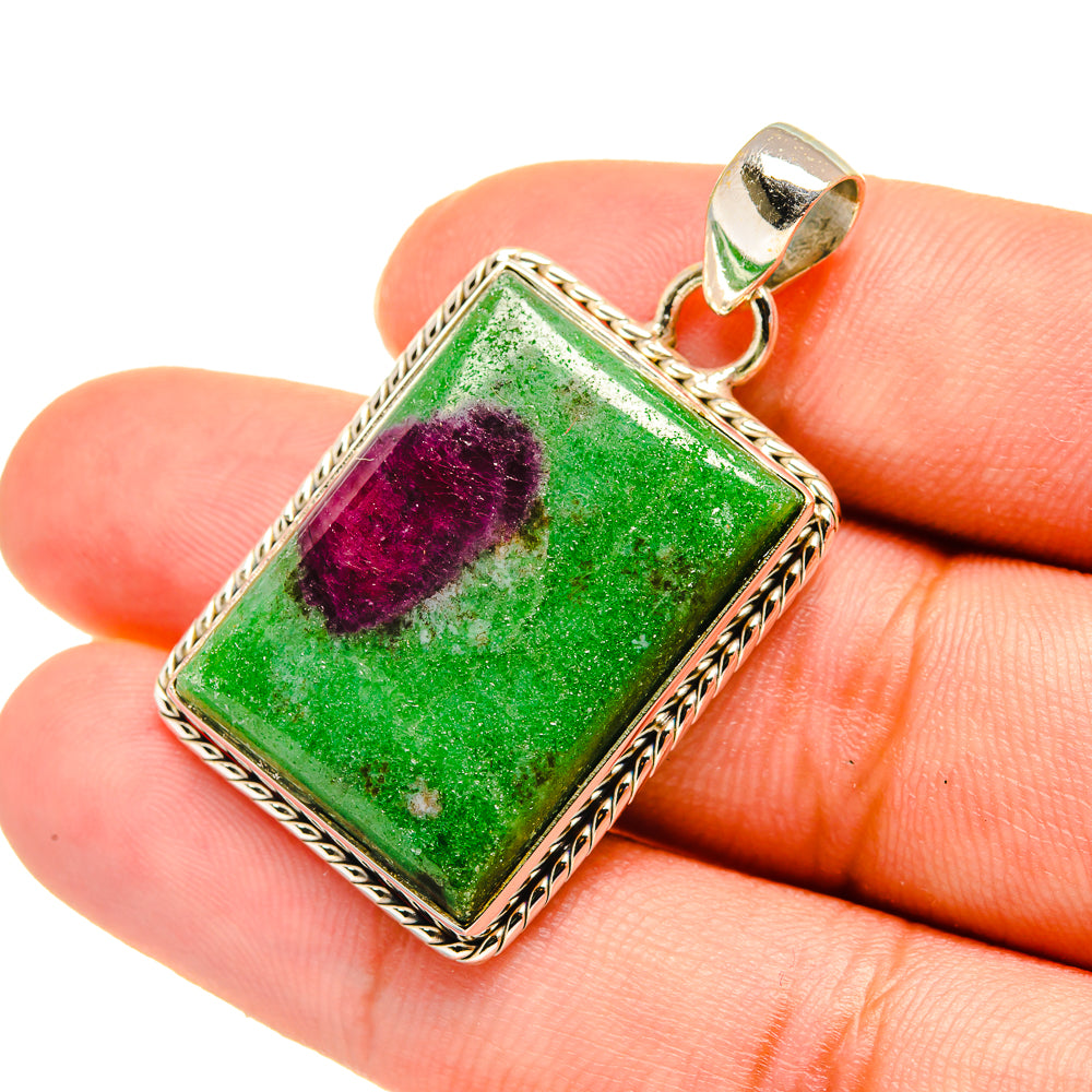 Ruby Zoisite Pendants handcrafted by Anasilvercos - PD5769
