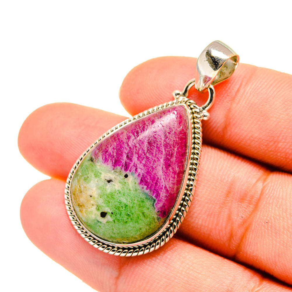 Ruby Zoisite Pendants handcrafted by Anasilvercos - PD5770