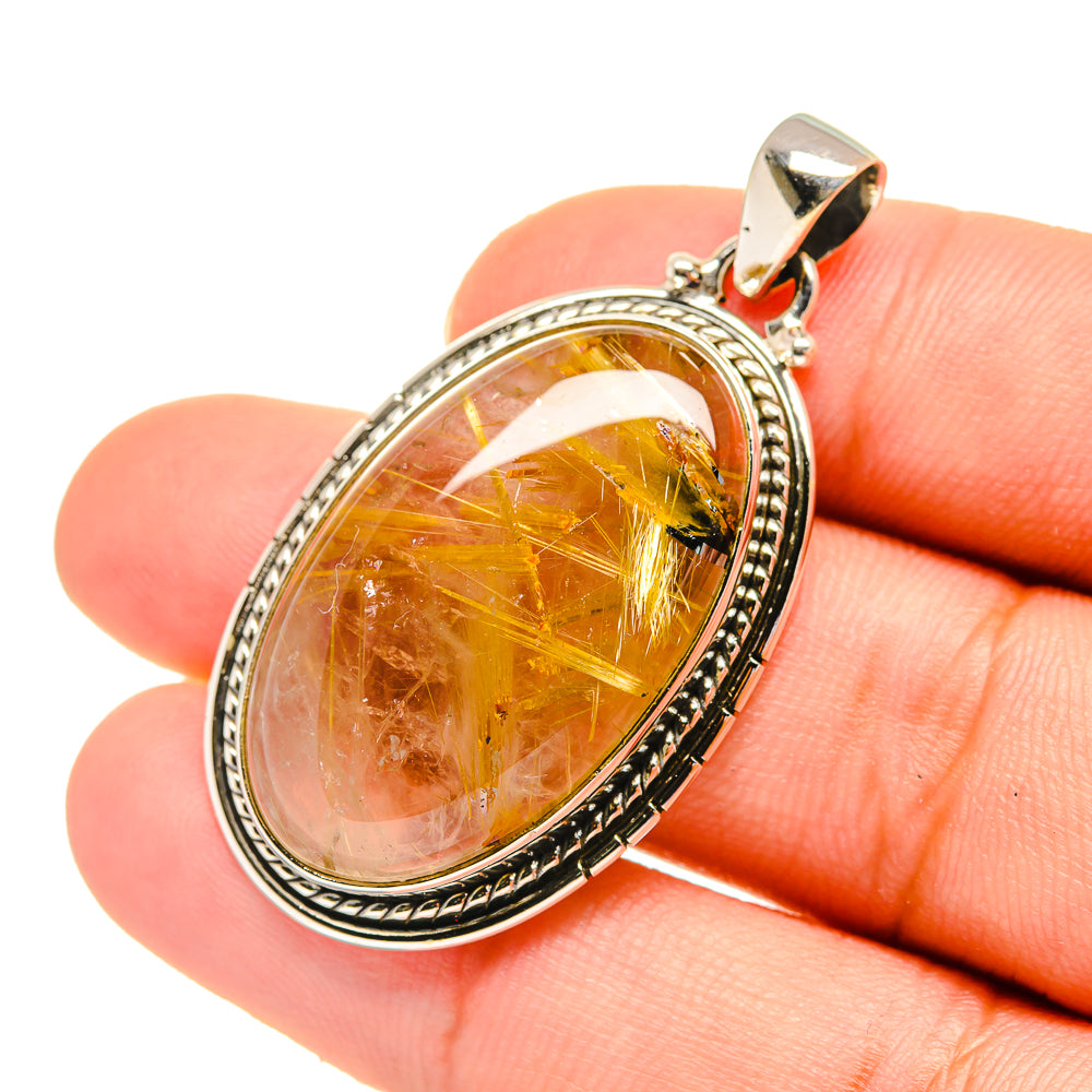 Rutilated Quartz Pendants handcrafted by Anasilvercos - PD5773