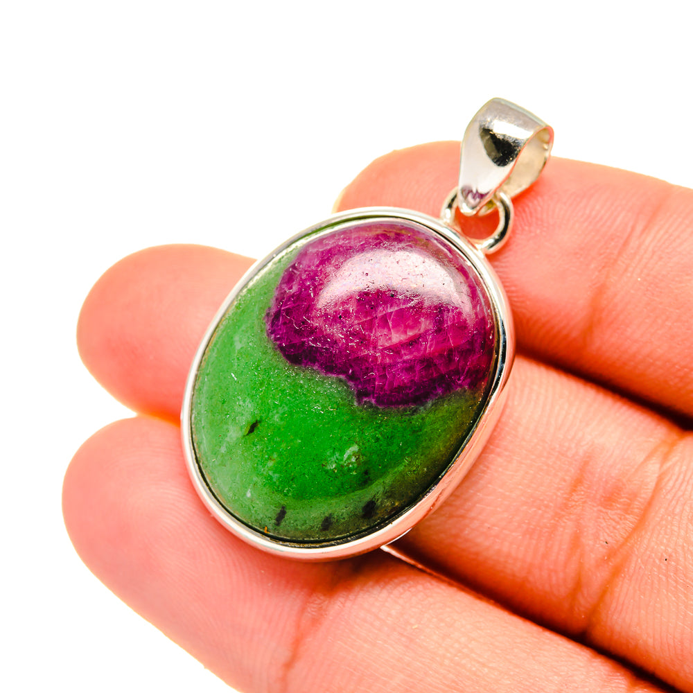 Ruby Zoisite Pendants handcrafted by Anasilvercos - PD5777