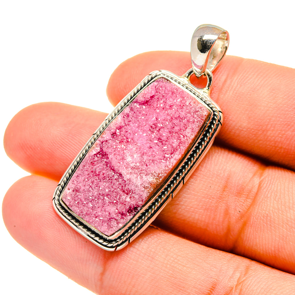 Cobalto Calcite Druzy Pendants handcrafted by Anasilvercos - PD5794