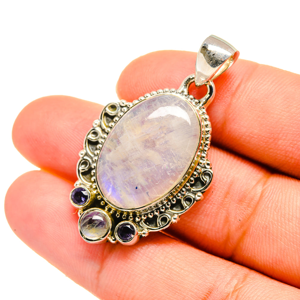 Rainbow Moonstone Pendants handcrafted by Anasilvercos - PD5797