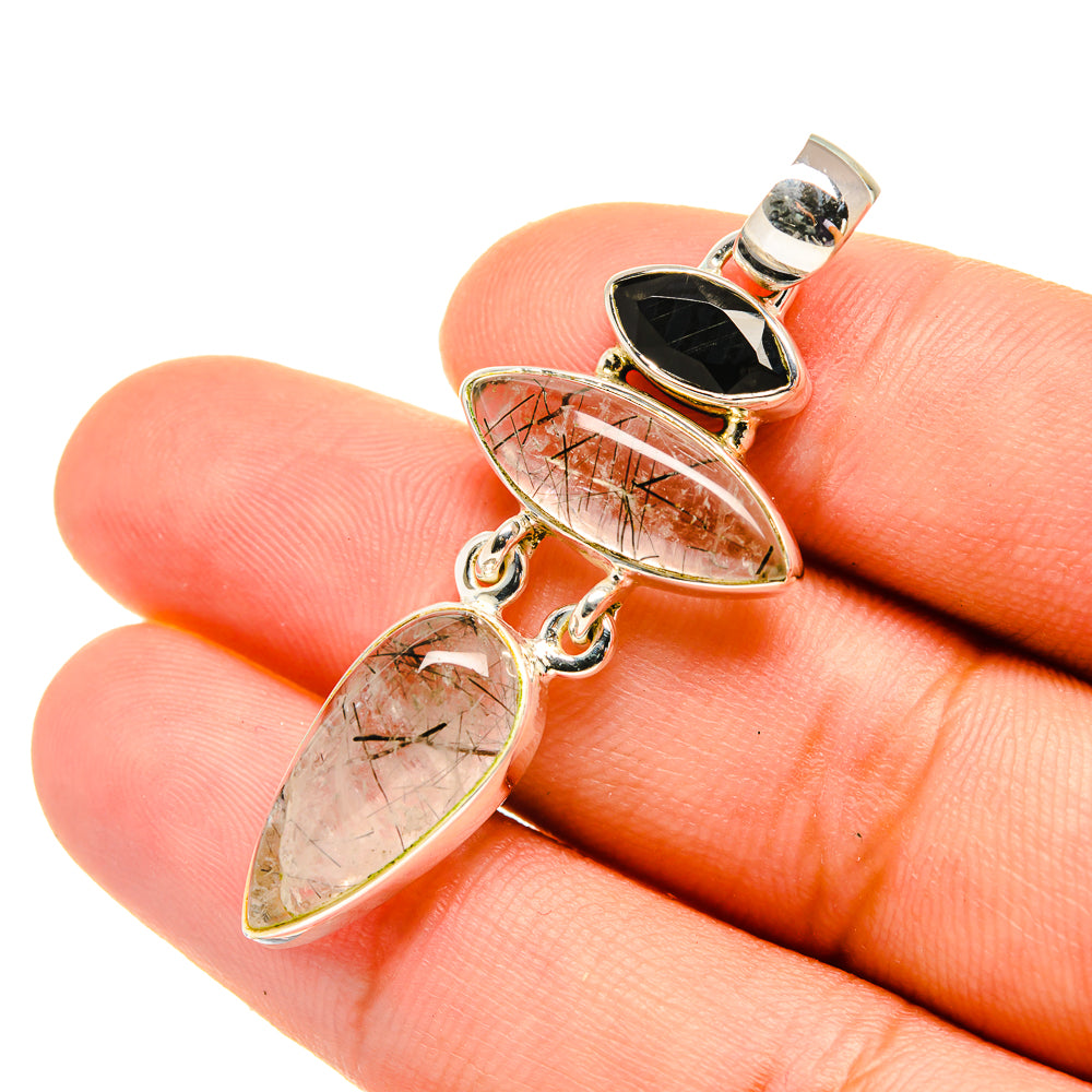 Tourmalinated Quartz Pendants handcrafted by Anasilvercos - PD5798