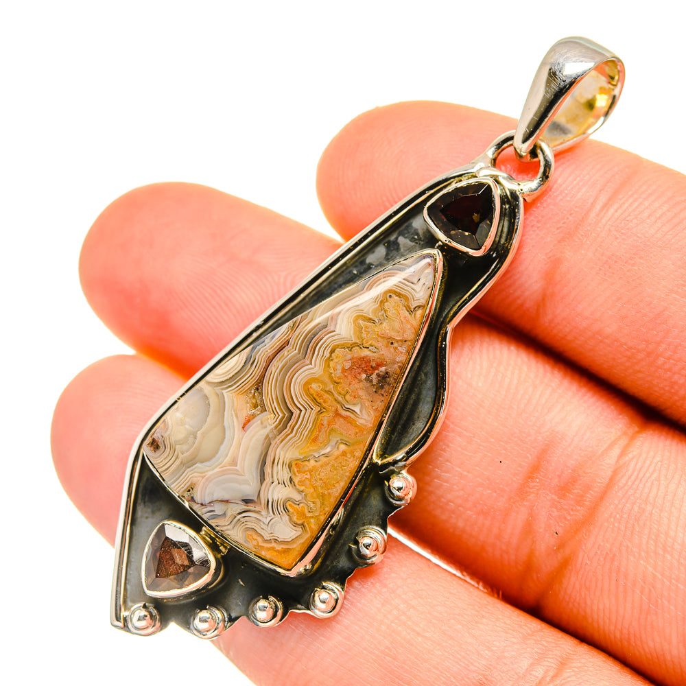 Laguna Lace Agate Pendants handcrafted by Anasilvercos - PD5818