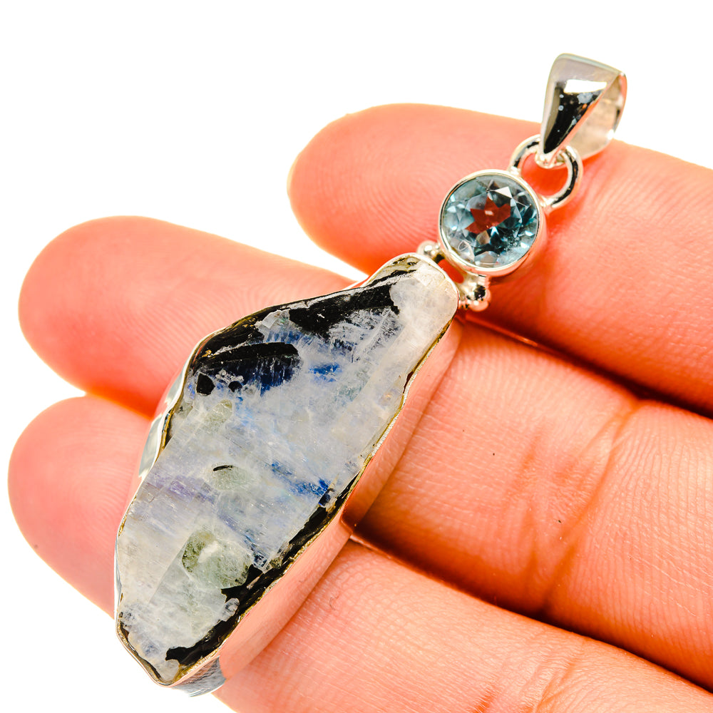 Rainbow Moonstone Pendants handcrafted by Anasilvercos - PD5822