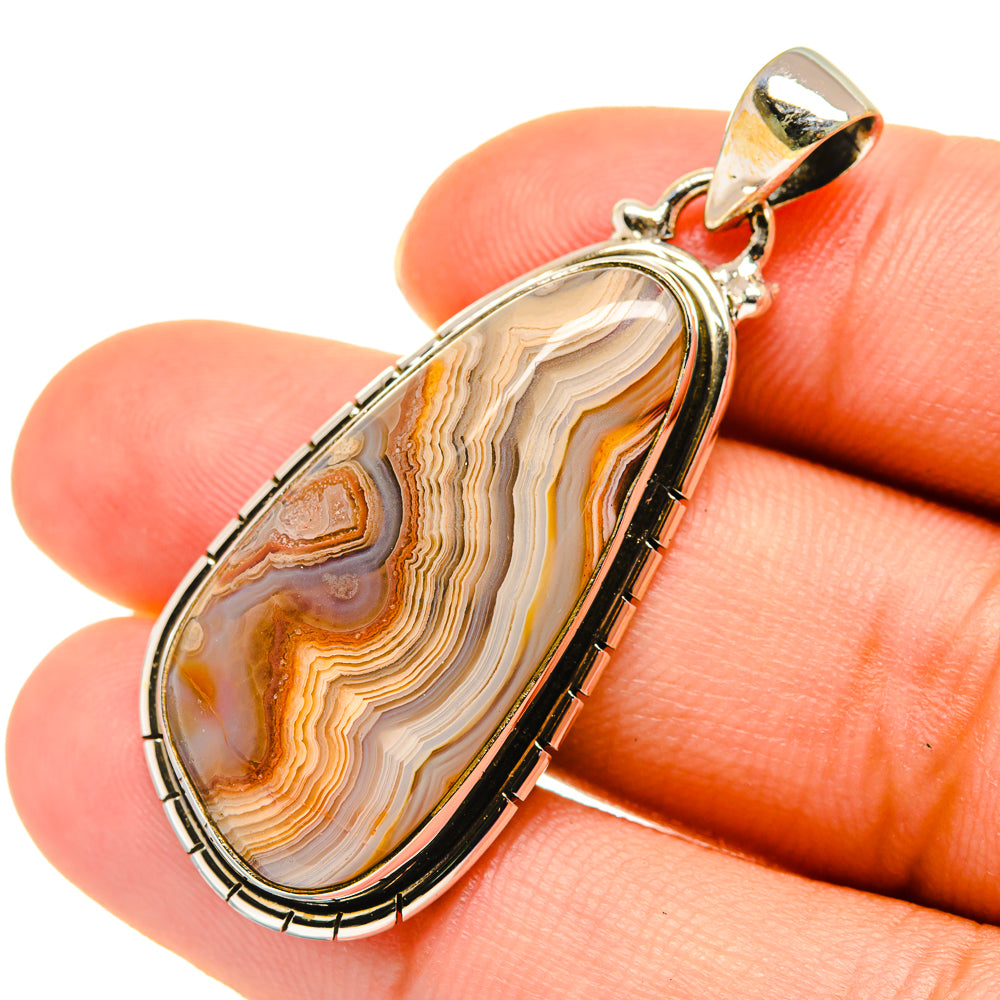 Crazy Lace Agate Pendants handcrafted by Anasilvercos - PD5833