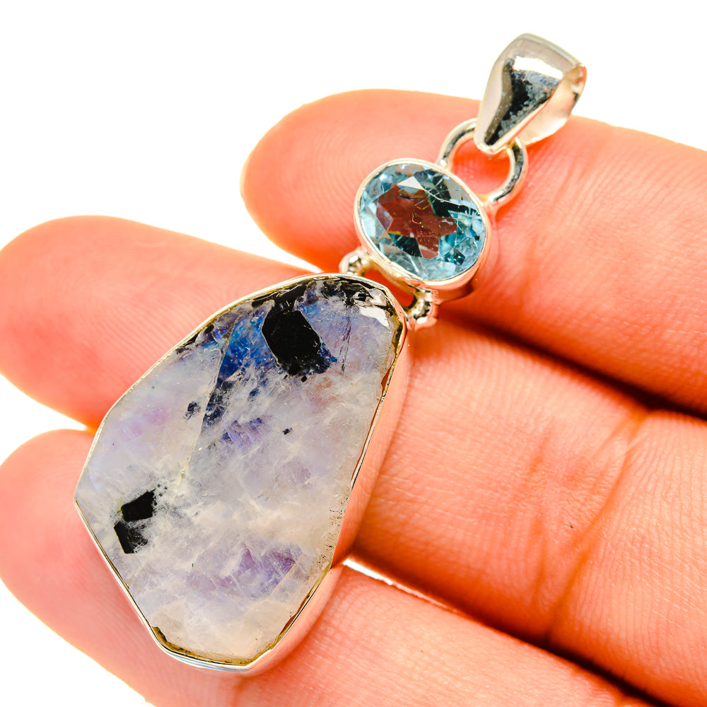 Rainbow Moonstone Pendants handcrafted by Anasilvercos - PD5851
