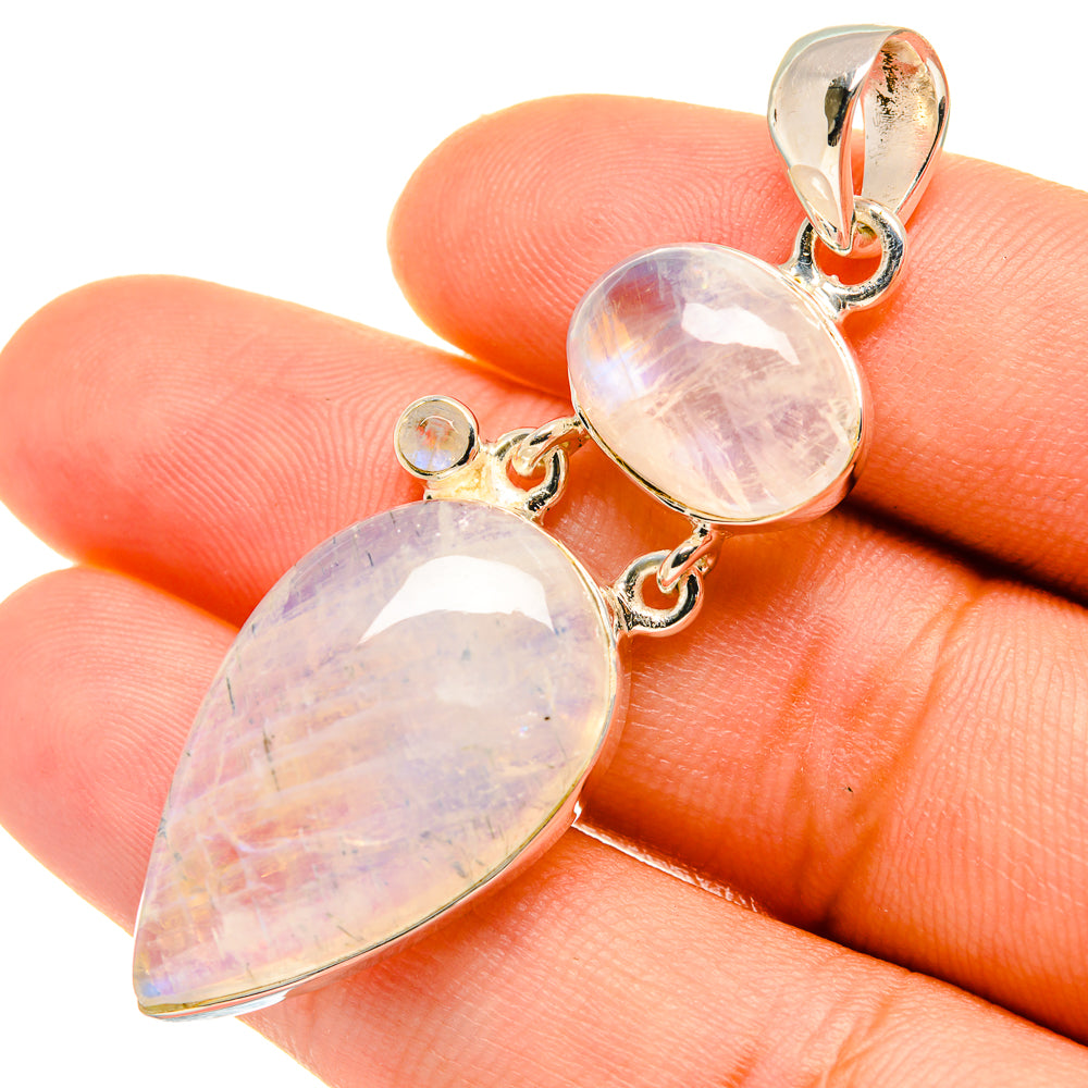 Rainbow Moonstone Pendants handcrafted by Anasilvercos - PD5857