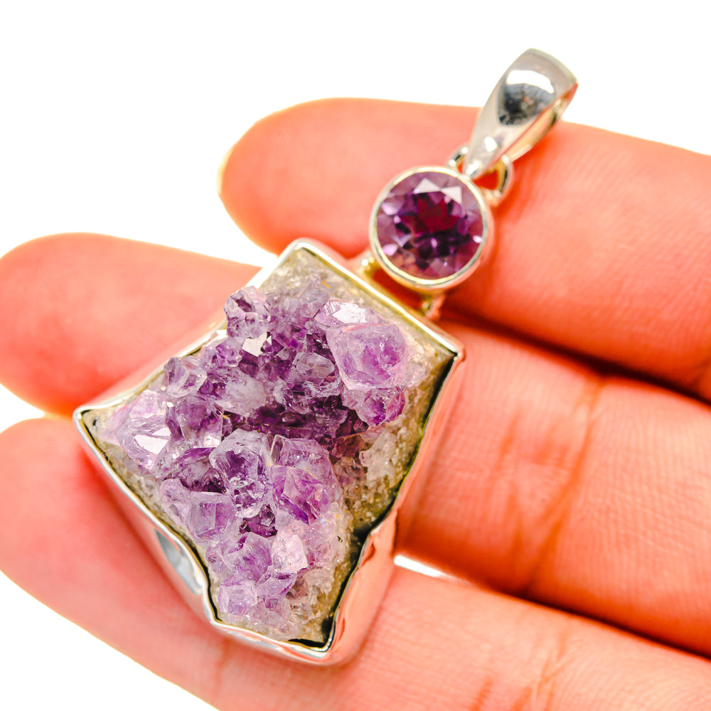 Amethyst Crystal Pendants handcrafted by Anasilvercos - PD5873