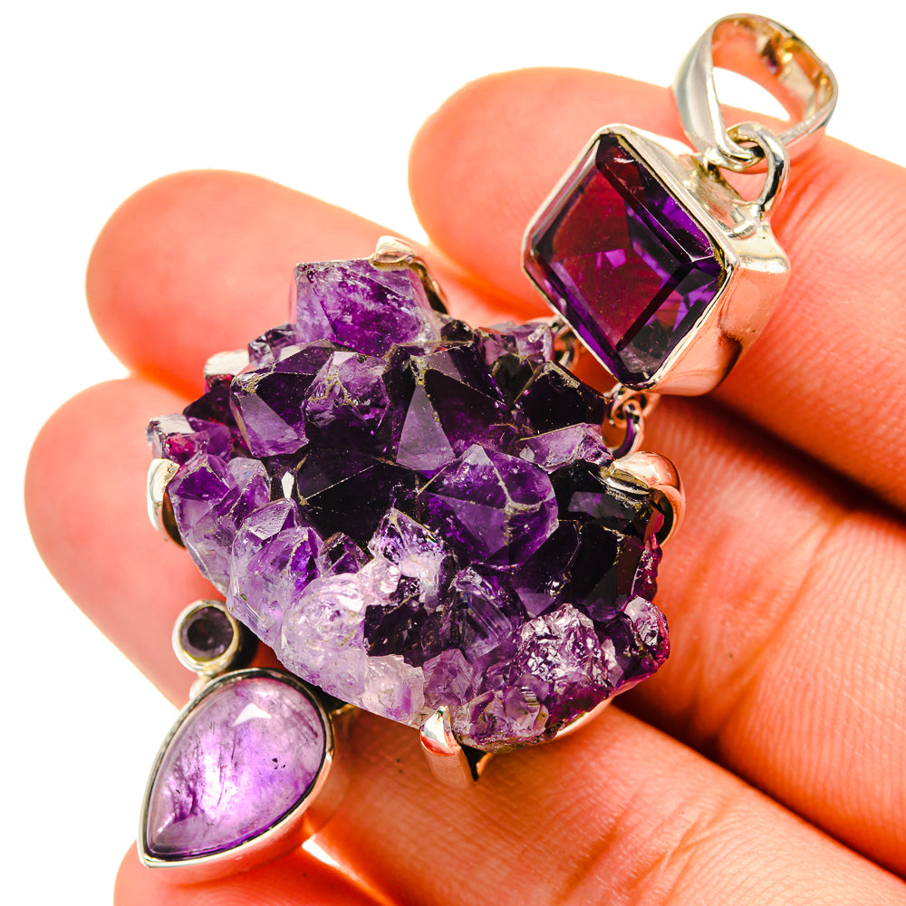 Amethyst Crystal Pendants handcrafted by Anasilvercos - PD5893