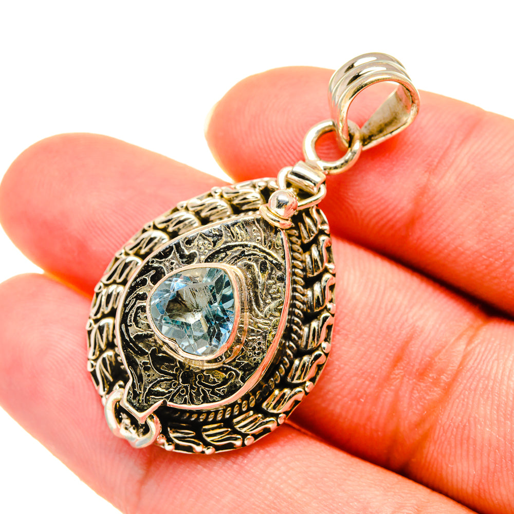 Blue Topaz Pendants handcrafted by Anasilvercos - PD5904