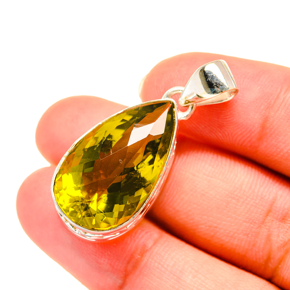 Olive Quartz Pendants handcrafted by Anasilvercos - PD5912