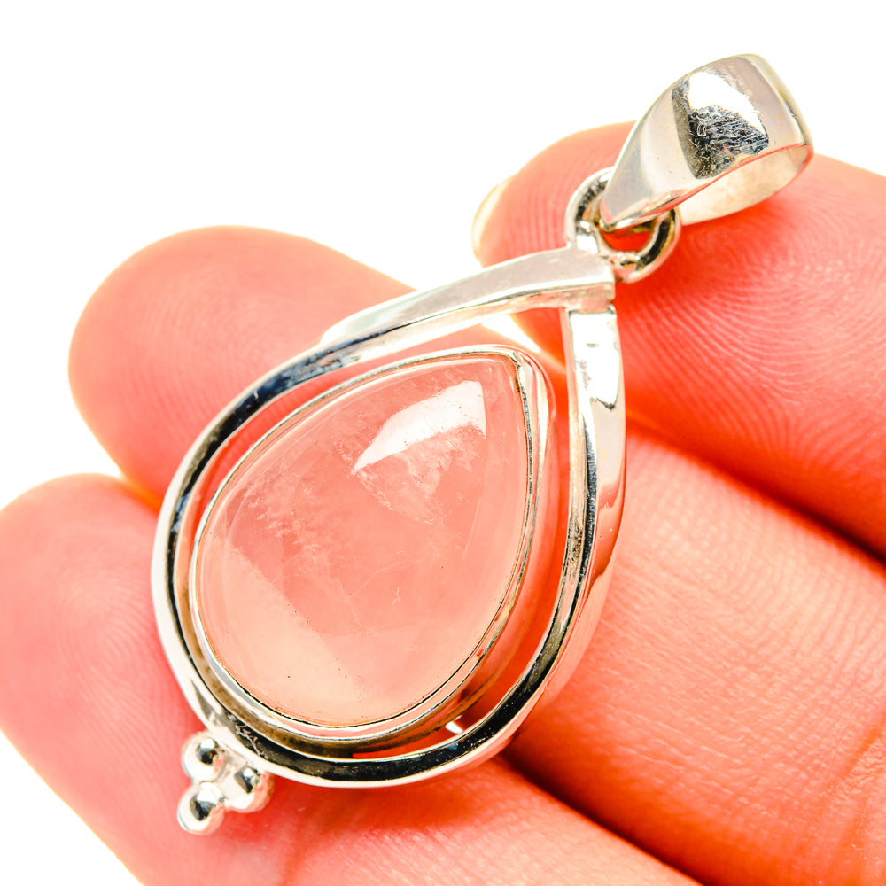 Rose Quartz Pendants handcrafted by Anasilvercos - PD5923