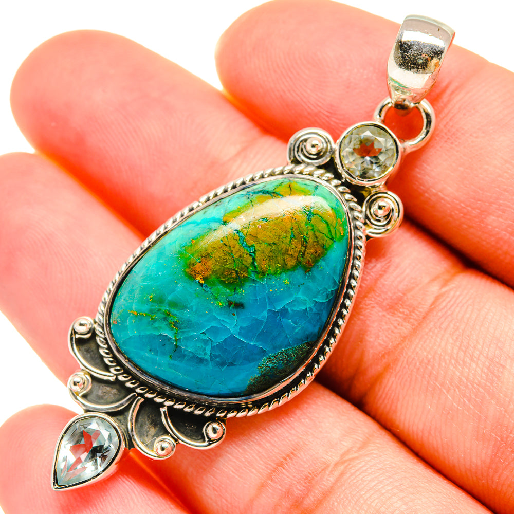 Chrysocolla Pendants handcrafted by Anasilvercos - PD5925