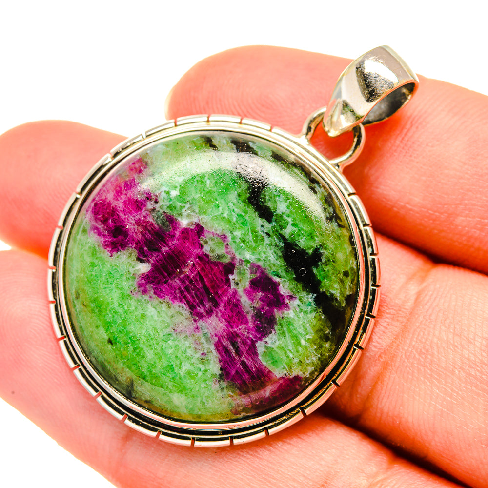 Ruby Zoisite Pendants handcrafted by Anasilvercos - PD5936