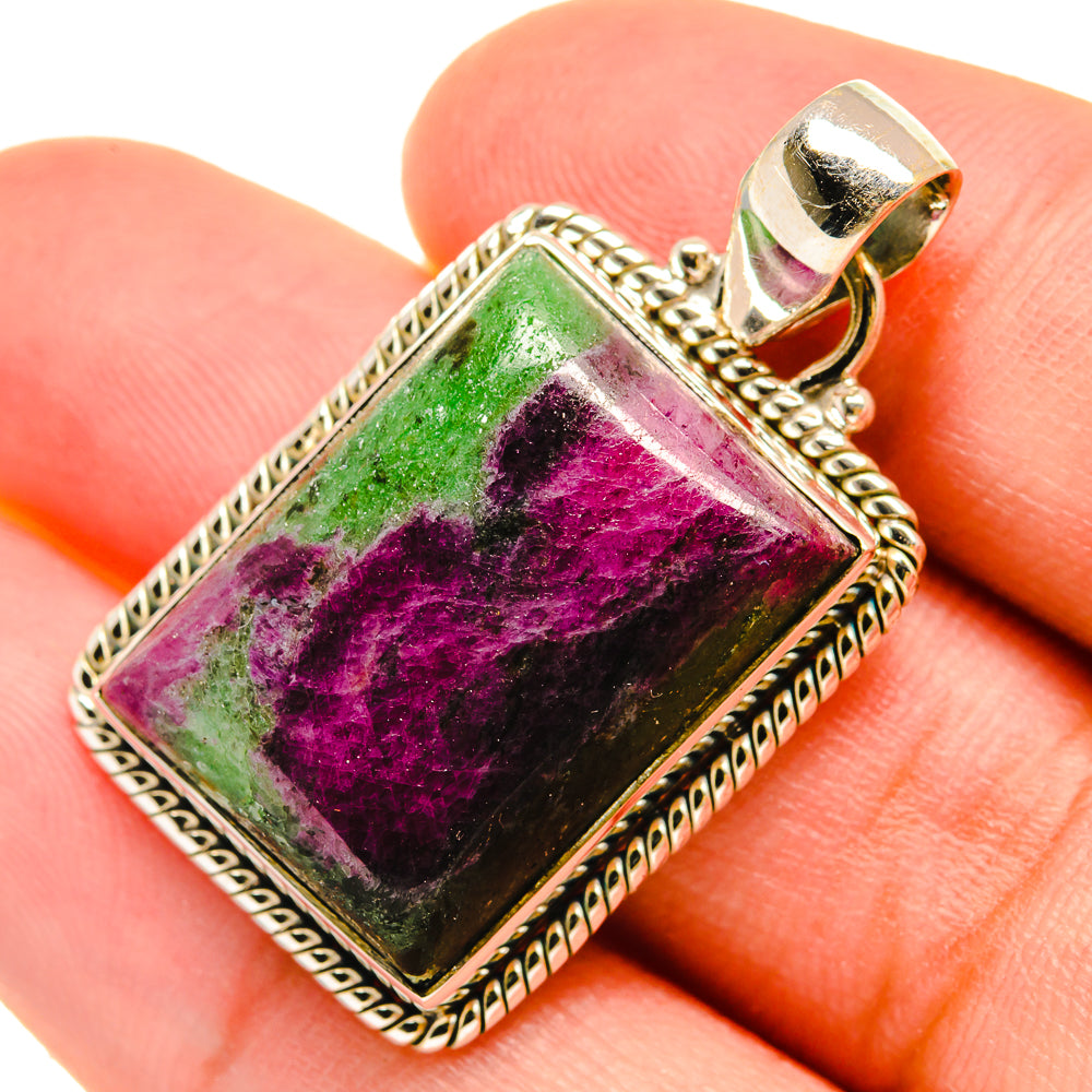 Ruby Zoisite Pendants handcrafted by Anasilvercos - PD5938