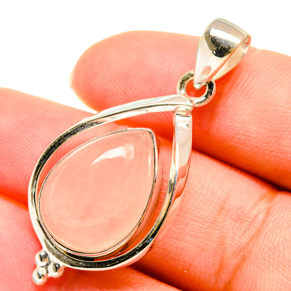 Rose Quartz Pendants handcrafted by Anasilvercos - PD5943