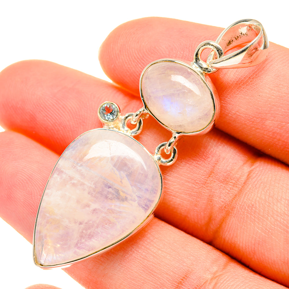 Rainbow Moonstone Pendants handcrafted by Anasilvercos - PD5951