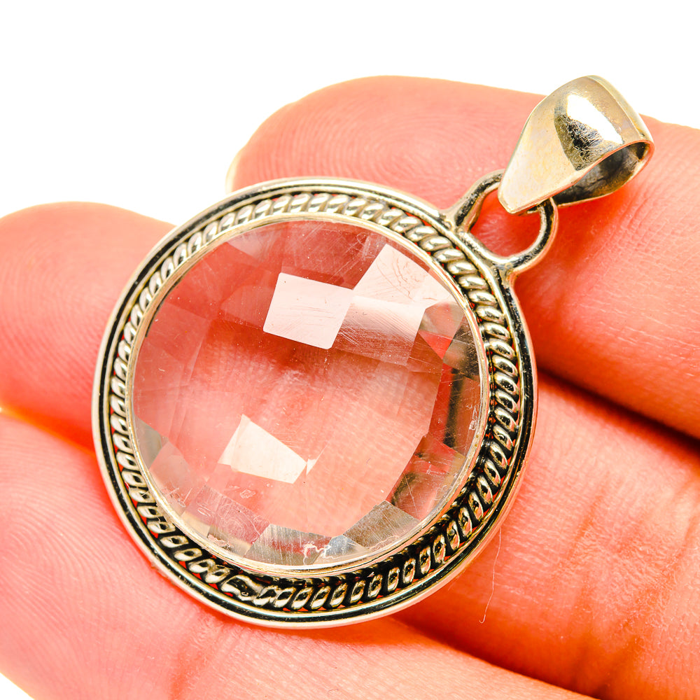 Rose Quartz Pendants handcrafted by Anasilvercos - PD5956