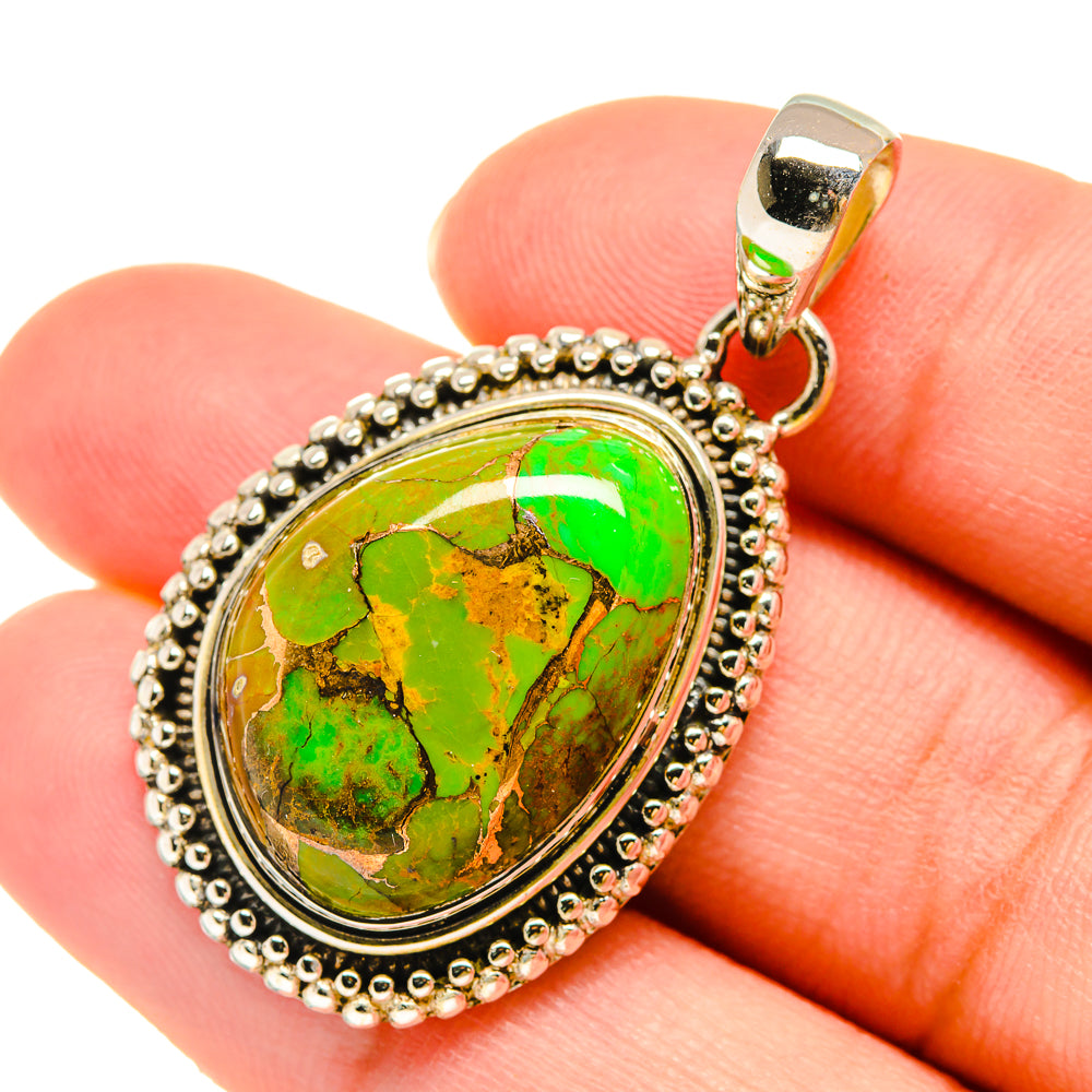 Green Copper Composite Turquoise Pendants handcrafted by Anasilvercos - PD5962