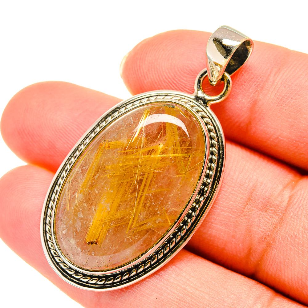 Rutilated Quartz Pendants handcrafted by Anasilvercos - PD5966