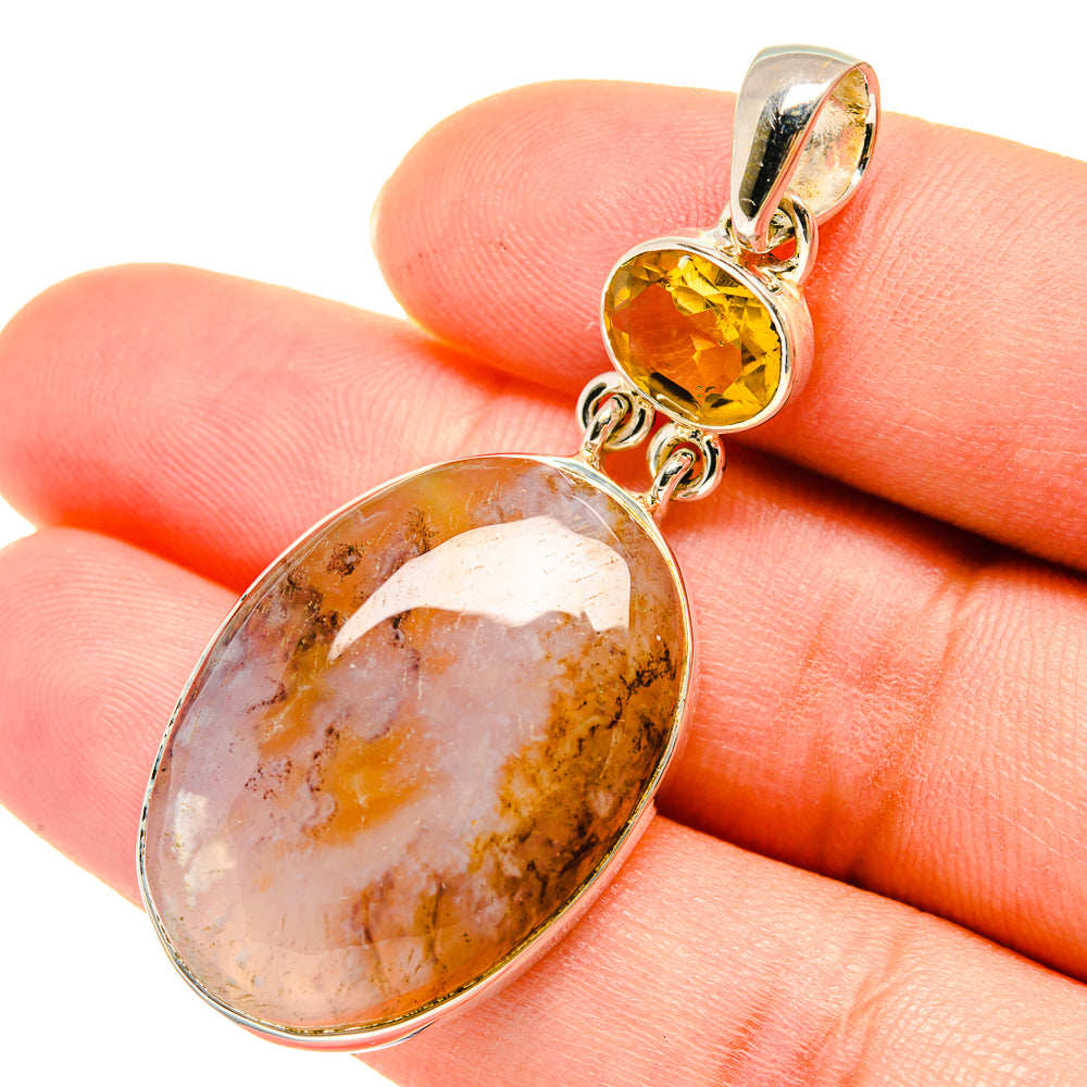 Plume Agate Pendants handcrafted by Anasilvercos - PD5969