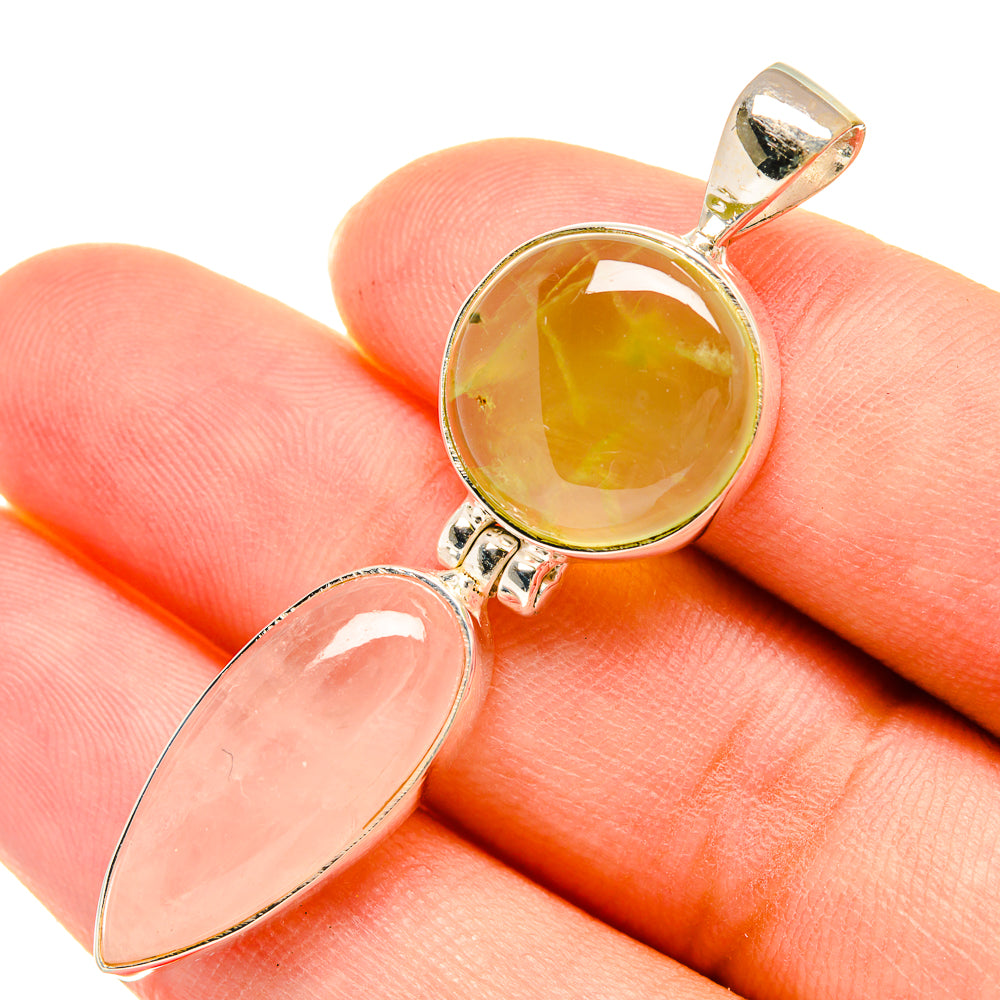 Rose Quartz Pendants handcrafted by Anasilvercos - PD5987