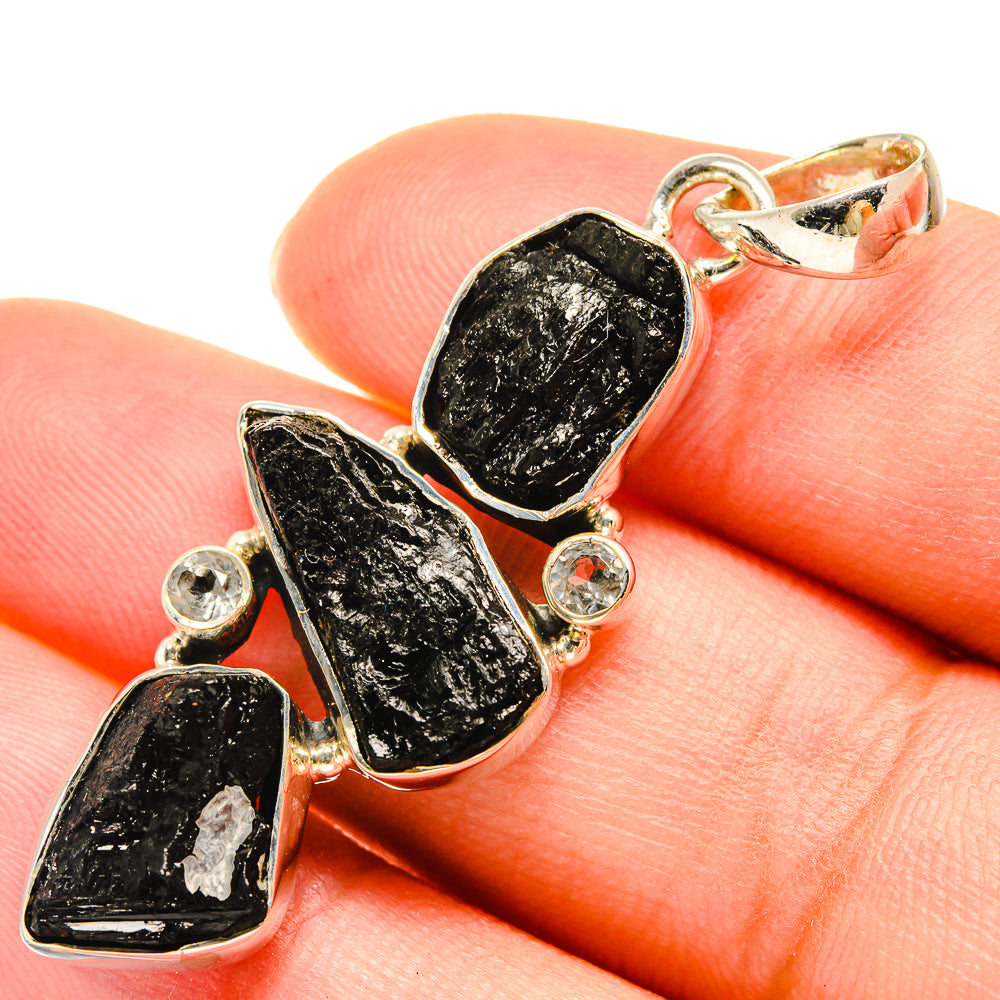 Black Tourmaline Pendants handcrafted by Anasilvercos - PD6000