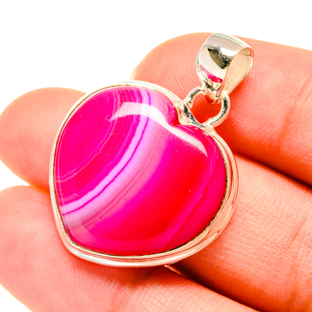 Pink Botswana Agate Pendants handcrafted by Anasilvercos - PD6009