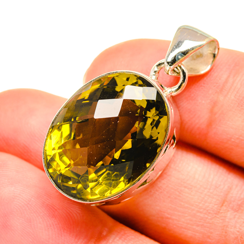 Olive Quartz Pendants handcrafted by Anasilvercos - PD6018