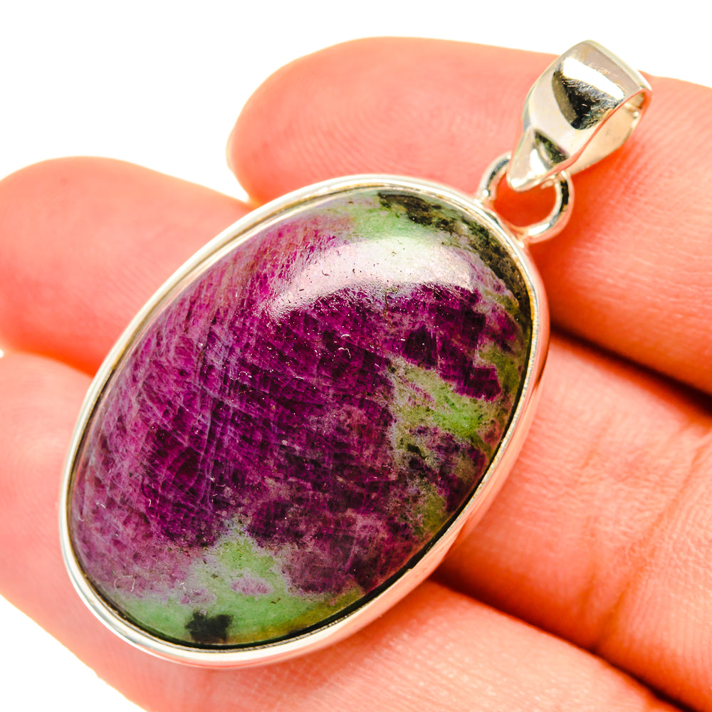 Ruby Zoisite Pendants handcrafted by Anasilvercos - PD6028