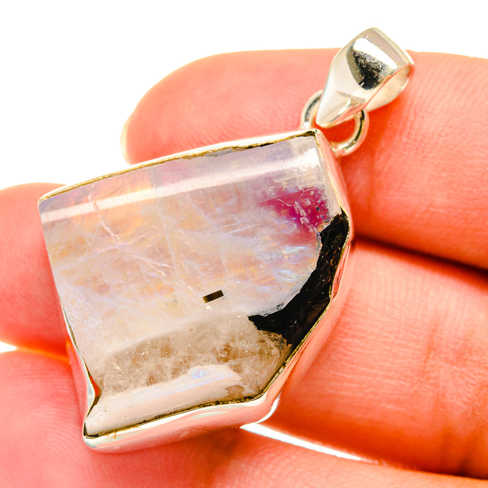 Rainbow Moonstone Pendants handcrafted by Anasilvercos - PD6035