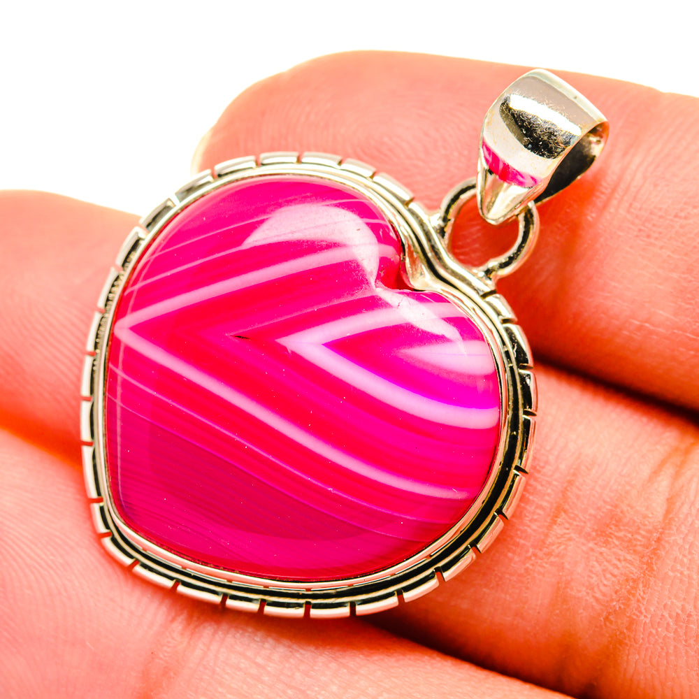 Pink Botswana Agate Pendants handcrafted by Anasilvercos - PD6044
