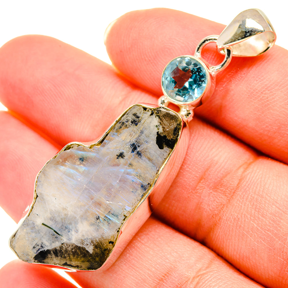 Rainbow Moonstone Pendants handcrafted by Anasilvercos - PD6052