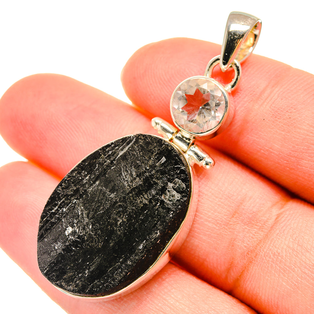Black Tourmaline Pendants handcrafted by Anasilvercos - PD6065