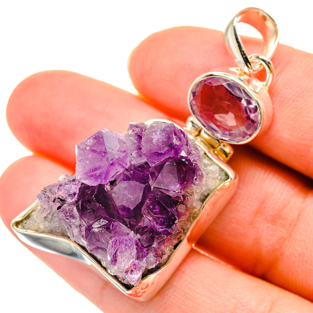 Amethyst Crystal Pendants handcrafted by Anasilvercos - PD6069